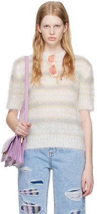 Marni Off-White Striped T-Shirt