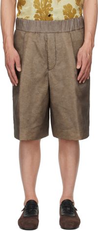 Dries Van Noten Brown Layered Shorts