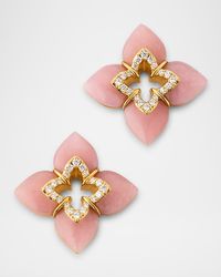 18K Yellow Gold Venetian Princess Stud Earrings with Diamonds