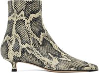 Aeyde Beige & Black Sofie Leather Ankle Boots