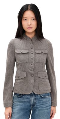 rag & bone Mercer Ponte Blazer Brown Multi 12