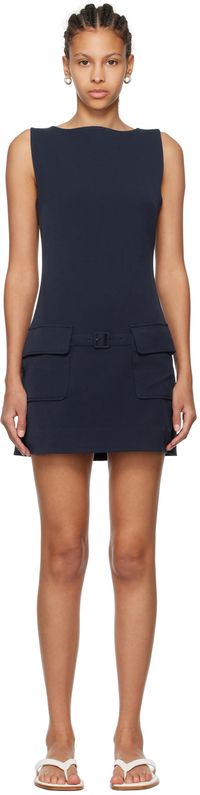 Staud Robe courte Sheila bleu marine