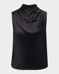 Kaleen Draped Satin Blouse