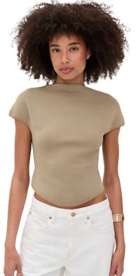 Cult Gaia Virginiana Knit Top Nutmeg L