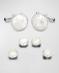 Men's Mosaic Mother-of-Pearl Cuff Link Stud Set
