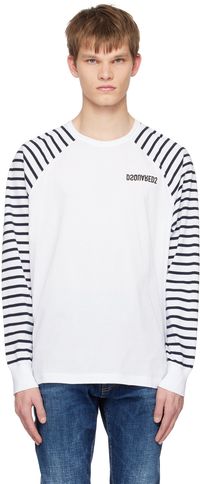 Dsquared2 White Surfer Gang Rave Long Sleeve T-Shirt