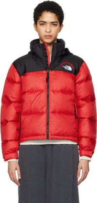 The North Face Blouson rétro 1996 Nuptse rouge et noir rembourré en duvet