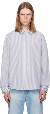 Acne Studios Navy & White Stripe Button-Up Shirt