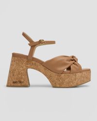 Heloise Leather Ankle-Strap Platform Sandals