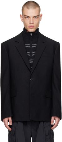Juun.J Black Single-Breasted Blazer