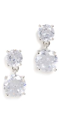 SHASHI Cz Drop Earrings White Gold One Size