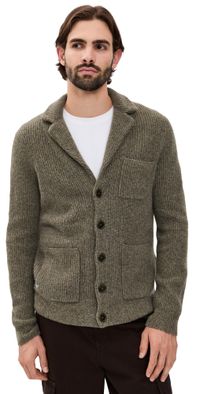 Alex Mill Mitchell Cardigan In Washed Cashmere Marled Loden XXL