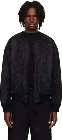 Professor.E Black Object-Faded Bomber Jacket
