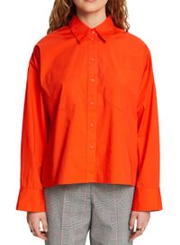 Esprit - Chemise ample col classique en coton mélangé - Taille L - Orange
