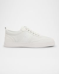 Men's Retero Grained Leather Low-Top Sneakers