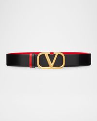 VLogo Signature Reversible Leather Belt, 40mm