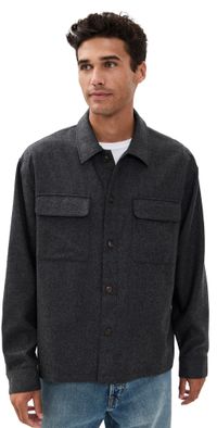 FRAME Wool Overshirt Grey Melange XXL