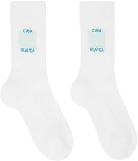 Casablanca White & Blue Casa Logo Socks