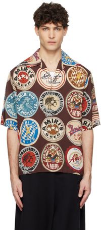 AMIRI Brown 'Amiri' Coasters Bowling Shirt
