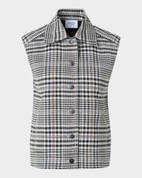 Check Cap Sleeve Cotton-Blend Jacket