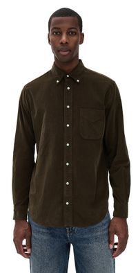 Gitman Vintage Thin Wale Corduroy Shirt Dark Brown M
