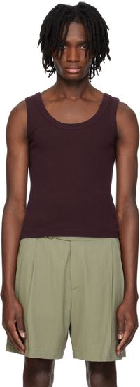 RECTO Burgundy Scoop Neck Jersey Tank Top