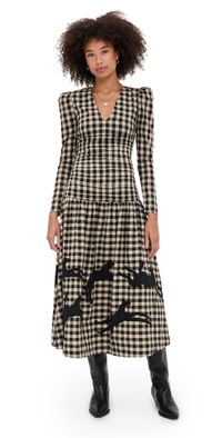 Carolina K Malika Dress Black Plaid M