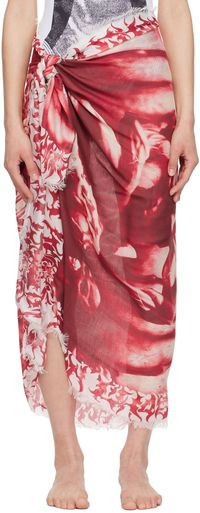 Jean Paul Gaultier White & Red Graphic Cover Up