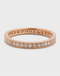 Channel-Set Diamond Eternity Band Ring in 18K Rose Gold, Size 7, 0.56tcw