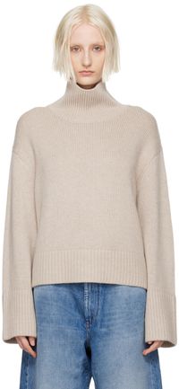 LISA YANG Col roulé Fleur taupe