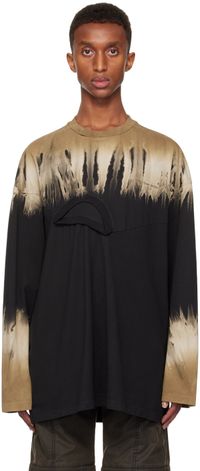 Feng Chen Wang Black & Khaki Tie-Dye T-shirt