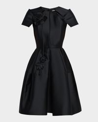 Rosette Pleated Mini Dress