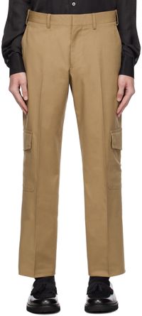 Lardini Beige Cinch Strap Trousers