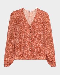 Calvin Printed Long-Sleeve Blouse