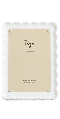 Tizo Design Lucite Frame Wave Design White 4x6 White One Size