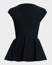 Cap-Sleeve Peplum Top