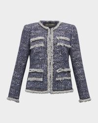 Keaton Chain-Trim Fringed Tweed Jacket