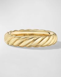Sculpted Cable Band Ring in 18K Gold, 4.5mm