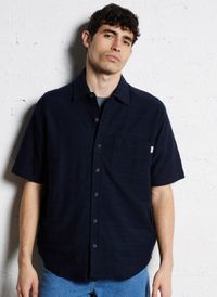 Knowledge Cotton Apparel - Chemise col classique en coton bio - Taille XL - Bleu