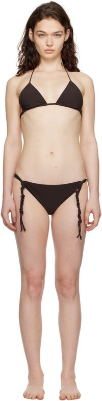 Jil Sander Haut de bikini triangulaire brun