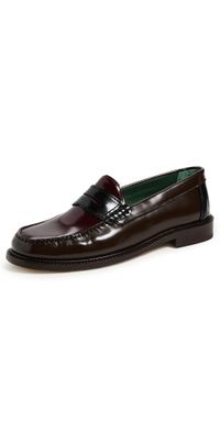 Vinny's Yardee Tri-Tone Moccasin Loafers Brown/Burgundy/Blue Three-Tone 42