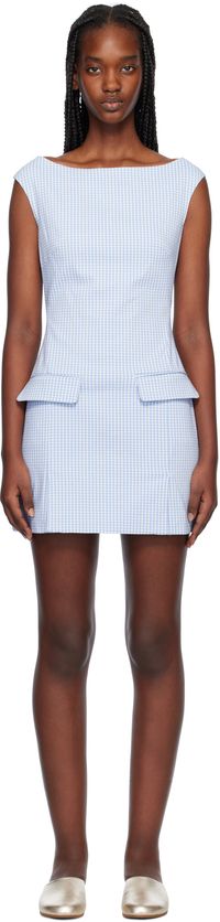 Staud Blue Walker Minidress