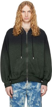 Eckhaus Latta Black Zip Hoodie