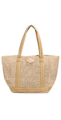 MZ Wallace Medium Crochet Tote Crochet/Camel One Size