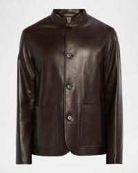 Men's Leather Driving Jacket