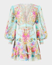 Bazaar Blooms Button-Front Frill Dress