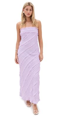 endless rose Strapless Ruffled Maxi Dress Lilac XS