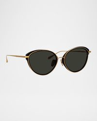 Song 18K Gold-Plated Titanium Cat-Eye Sunglasses
