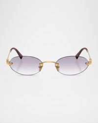 Logo Metal Oval Sunglasses