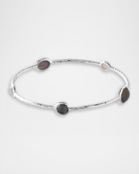 5-Stone Bangle Bracelet in Sterling Silver